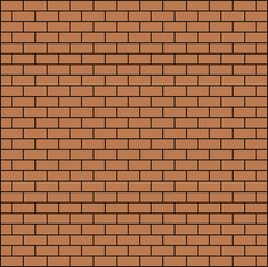 Brick wall brown. Vector art.