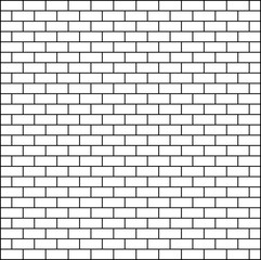 Brick wall white background. Vector art.