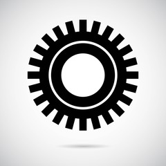 Gear 1 icon on gray background. Vectro art.