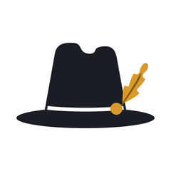 flat design bavarian tyrolean hat icon vector illustration