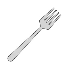 flat design single fork icon vector illustration