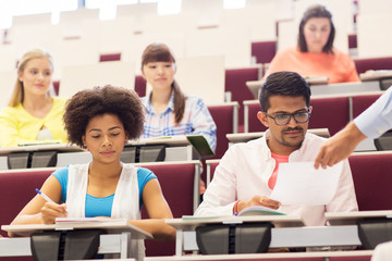 international students with test on lecture