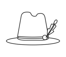 flat design bavarian tyrolean hat icon vector illustration