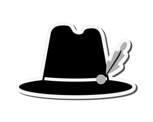 flat design bavarian tyrolean hat icon vector illustration