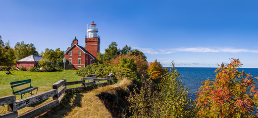 Fototapeta na wymiar Big Bay Point Lighthouse On Lake Superior
