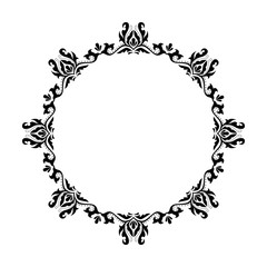 Vintage round frame. Decorative romantic frame for your design for any holiday