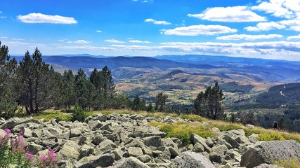 View on the mountains from Mont Lozere France