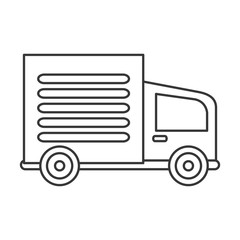 flat design cargo truck icon vector illustration