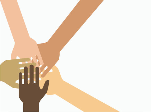  symbol of unity, teamwork - a lot of hands together.