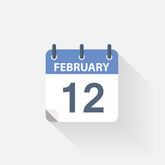 12 february calendar icon