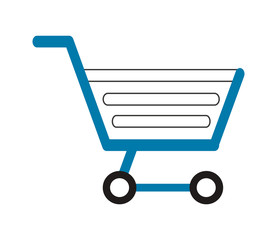 flat design shopping cart icon vector illustration