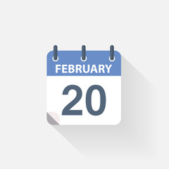 20 february calendar icon