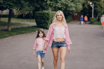 young family mother and daughter