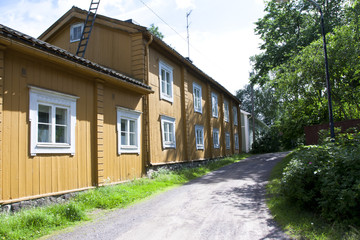 Fototapeta na wymiar Loviisa, Finland. Historic building in the old town
