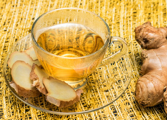 Ginger Tea Represents Organics Teacup And Refreshed