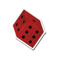 flat design single dice icon vector illustration