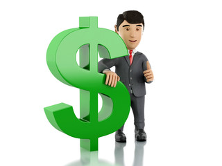 3d Businessman with a dollar sign.