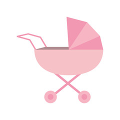 Fototapeta na wymiar flat design baby stroller icon vector illustration