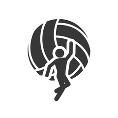 pictogram player ball volleyball sport silhouette icon. Flat and Isolated design. Vector illustration