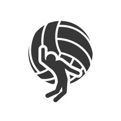 pictogram player ball volleyball sport silhouette icon. Flat and Isolated design. Vector illustration