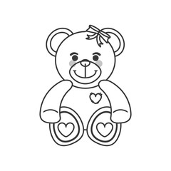 flat design teddy bear icon vector illustration