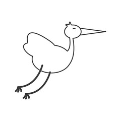 flat design flying stork icon vector illustration