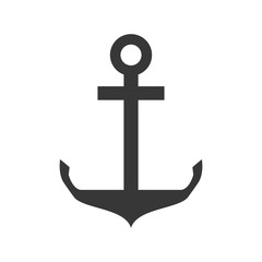 flat design single anchor icon vector illustration