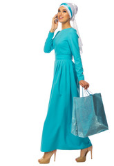 Fototapeta premium Muslim young girl isolated