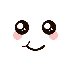 flat design kawaii happy facial expression icon vector illustration
