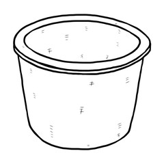 plant pot / cartoon vector and illustration, black and white, hand drawn, sketch style, isolated on white background.