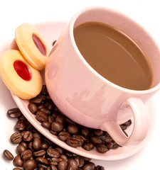 Cookies Coffee Break Means Hot Drink And Freshness