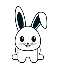 flat design Cute rabbit cartoon vector illustration