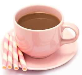 Coffee Freshly Roasted Shows Cafeteria Brew And Brewed