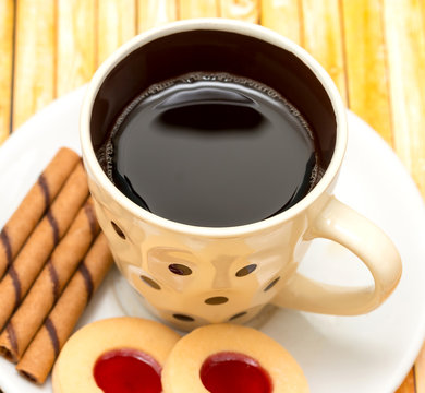 Relaxing Cookies Coffee Indicates Refreshment Crackers And Bicky