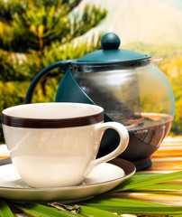 Refreshing Outdoor Tea Represents Drink Refreshed And Teas