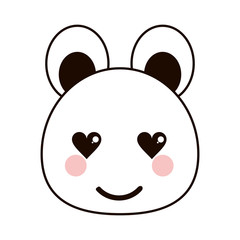flat design kawaii bear emoticon icon vector illustration