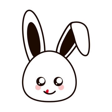 flat design Cute rabbit cartoon vector illustration
