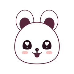 flat design kawaii bear emoticon icon vector illustration