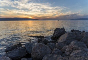 Fototapeta na wymiar Sunset on the Adriatic coast Croatia