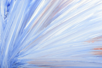 Blue abstract hand-painted gouache brush stroke daub background texture.