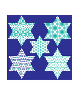 patterned jewish stars