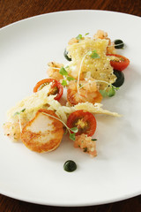 pan fried scallop shelfish appetizer