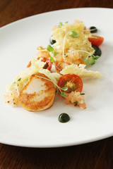 pan fried scallop shelfish appetizer