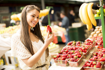 Young woman on the market