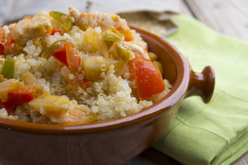 Quinoa salad with vegetables.Superfoods concept