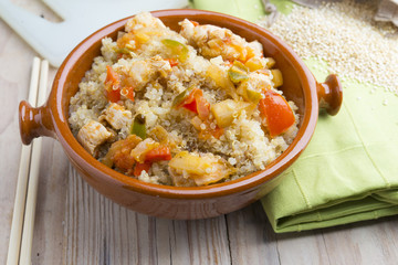 Quinoa salad with vegetables.Superfoods concept