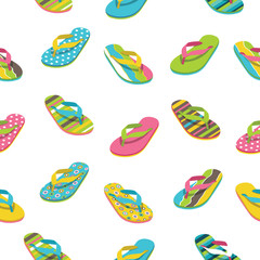 Casual sandals pattern. Summer vacation on isolated vector