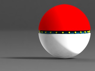 Ball icon for play in game. 3D illustration. 3D CG.