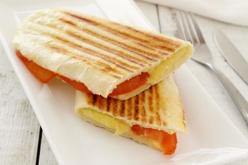 toasted cheese and tomato panini