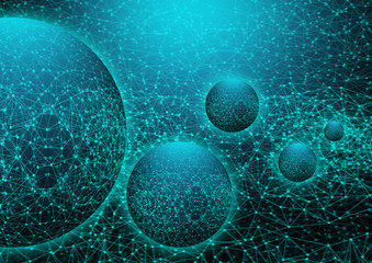 data deep learning hologram ai technology robotic, molecule of chemical, atom cell science,...